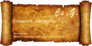 Csegezi Gergely névjegykártya